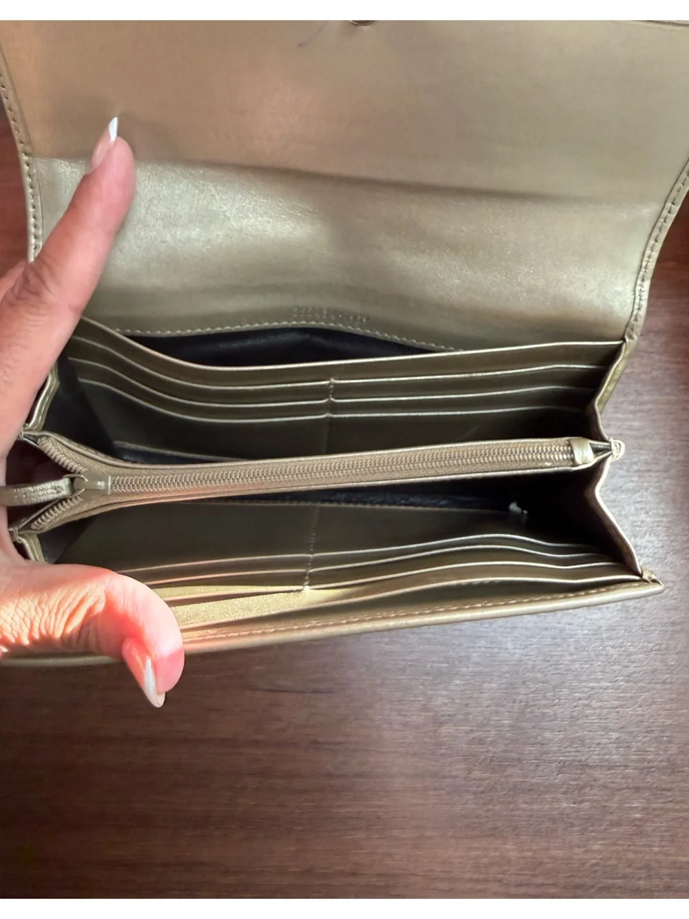 Gucci Monogram Canvas and Champagne Gold Leather Interlocking GG Long Wallet